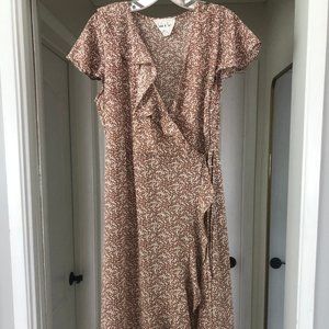 Floral Midi Wrap Dress